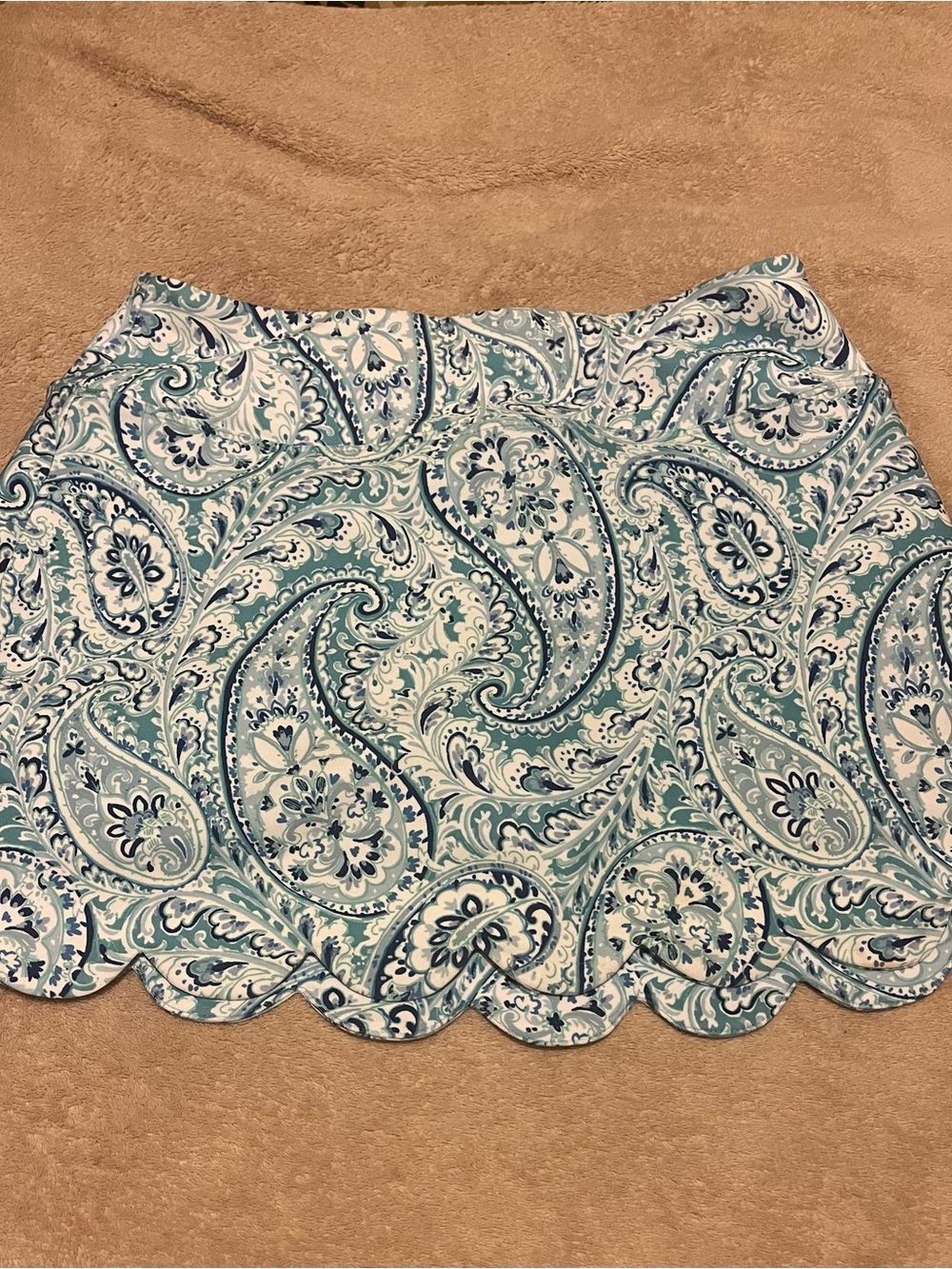 Sigrid Olsen Paisley Golf Tennis Skort in Aqua & Navy S